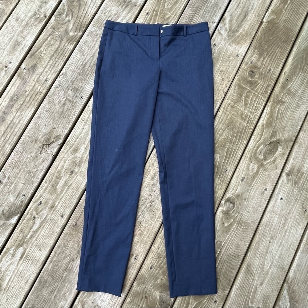 NWOT $275 Hugo Boss navy slacks trousers pants slim leg - career office size 2